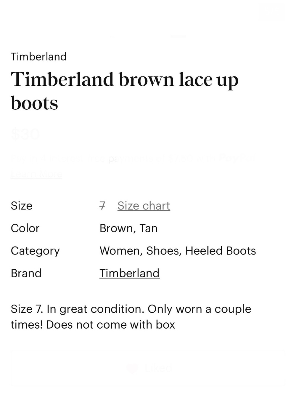 TIMBERLAND • Genuine Leather Tan Brown Lace-Up Leather Mid-Calf Heeled Boots - Picture 5 of 7